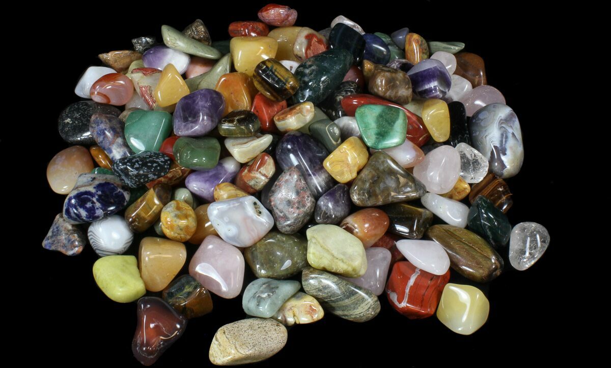 Bulk Mixed Polished Minerals 8oz. ( 15pc.) For Sale
