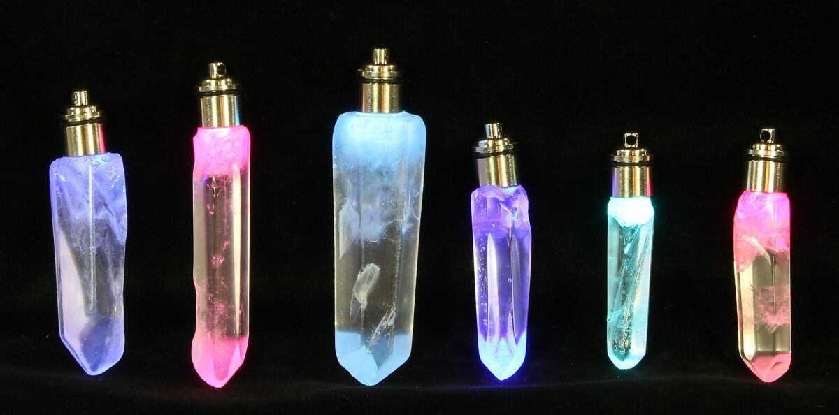 Glowing LED Quartz Crystal Necklace For Sale
