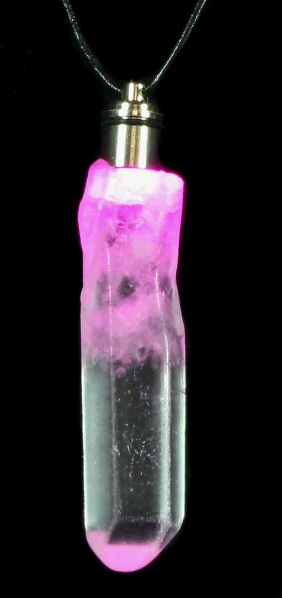 Glowing LED Quartz Crystal Necklace For Sale