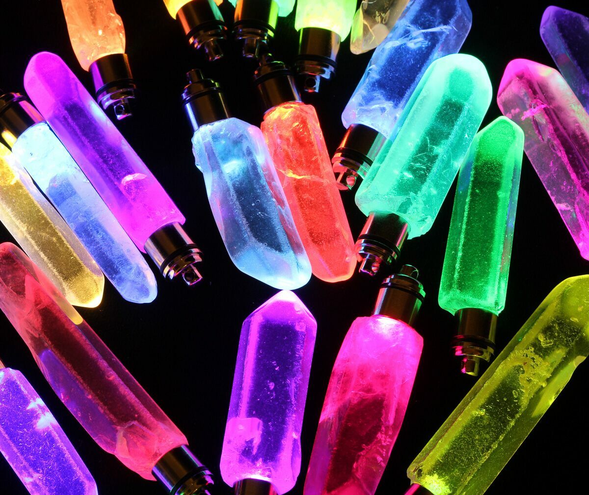 Glowing LED Quartz Crystal Necklace For Sale