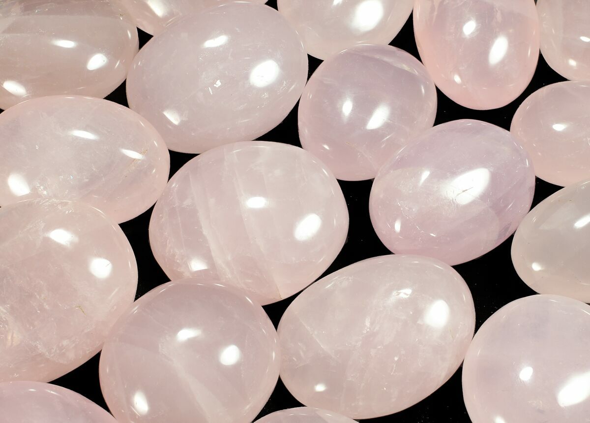 1 3/4" Polished Rose Quartz Stones For Sale