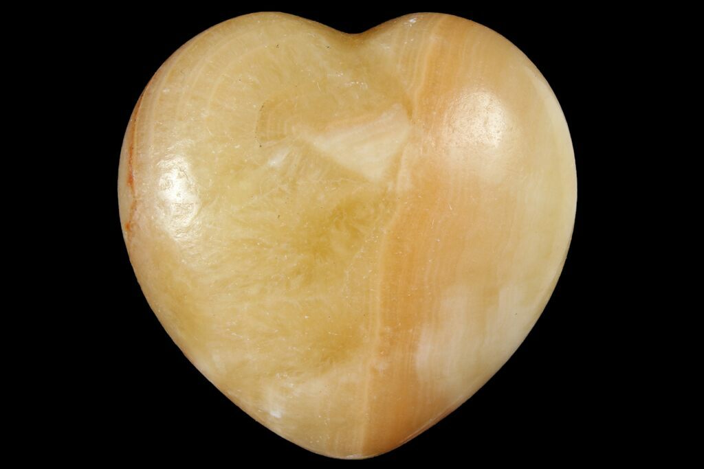 Polished Orange Calcite Heart