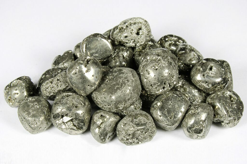 1 Medium Pyrite Tumbled Stone 3/4" Crystal Healing Reiki Fools Gold 1" 