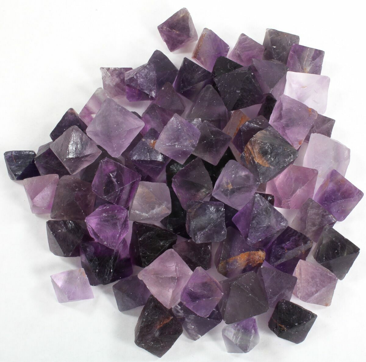Bulk Purple Fluorite Octahedral Crystals 3 Pack For Sale
