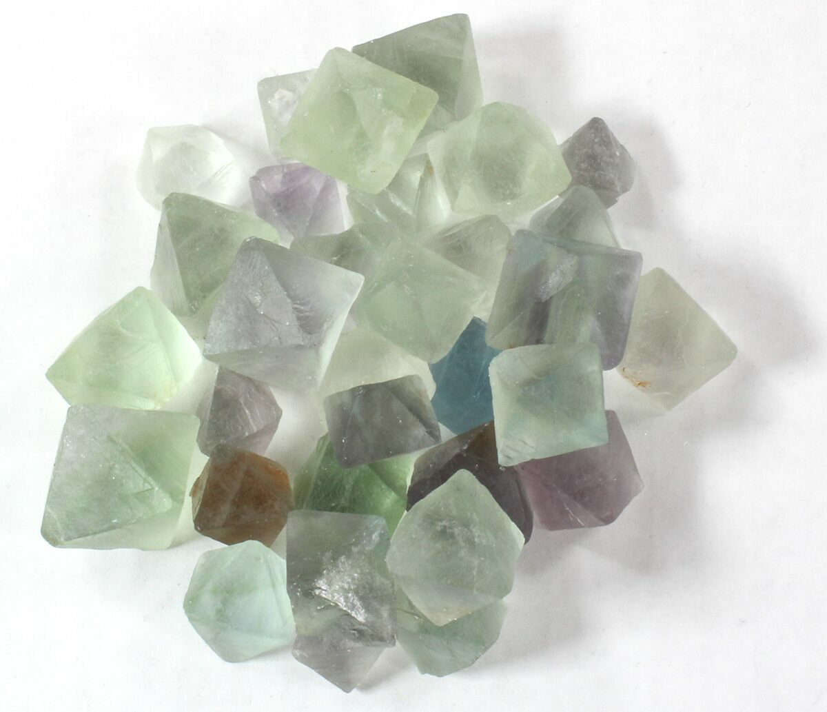 Bulk Green Fluorite Octahedral Crystals 10 Pack For Sale