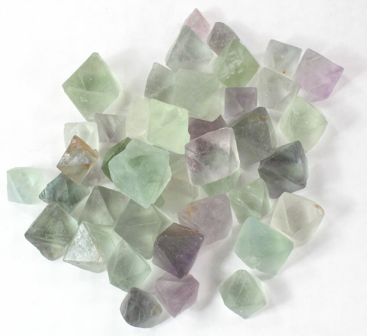 Bulk Green Fluorite Octahedral Crystals 25 Pack For Sale