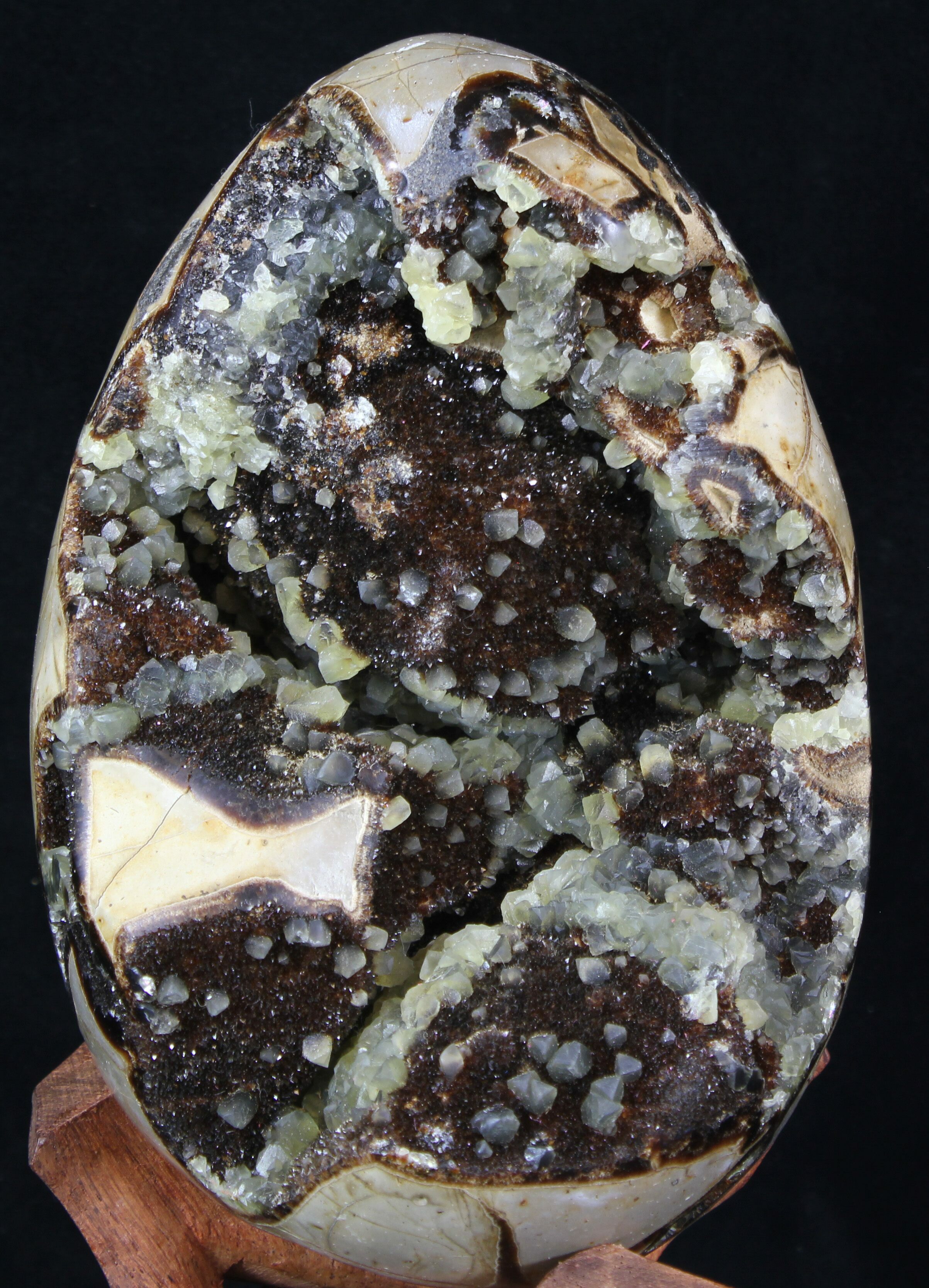 6" Septarian "Dragon Egg" Geode With Calcite Crystals For Sale (33496