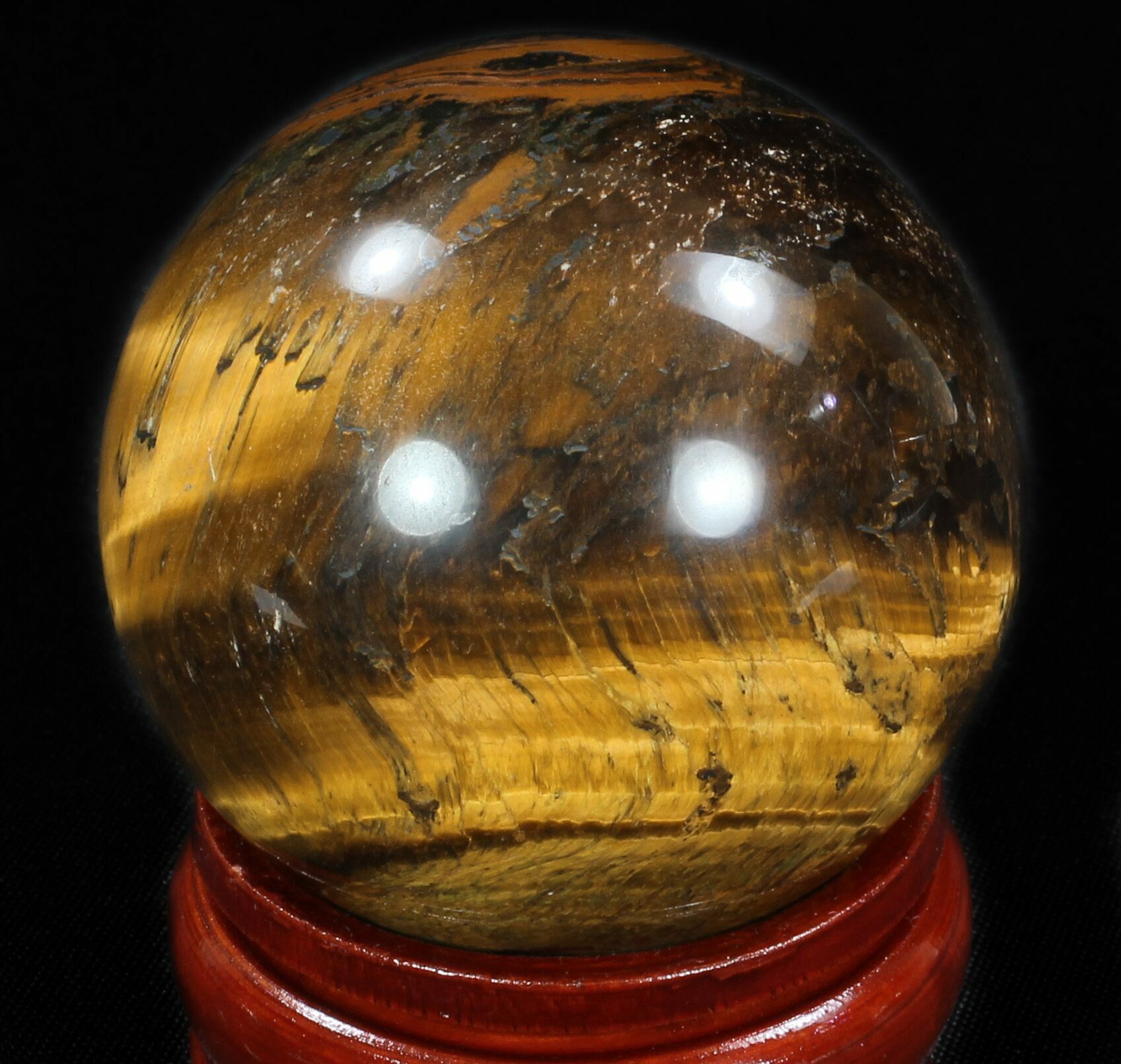 Top Quality 2.4" Polished Tiger Iron (Tiger's Eye) Sphere For Sale