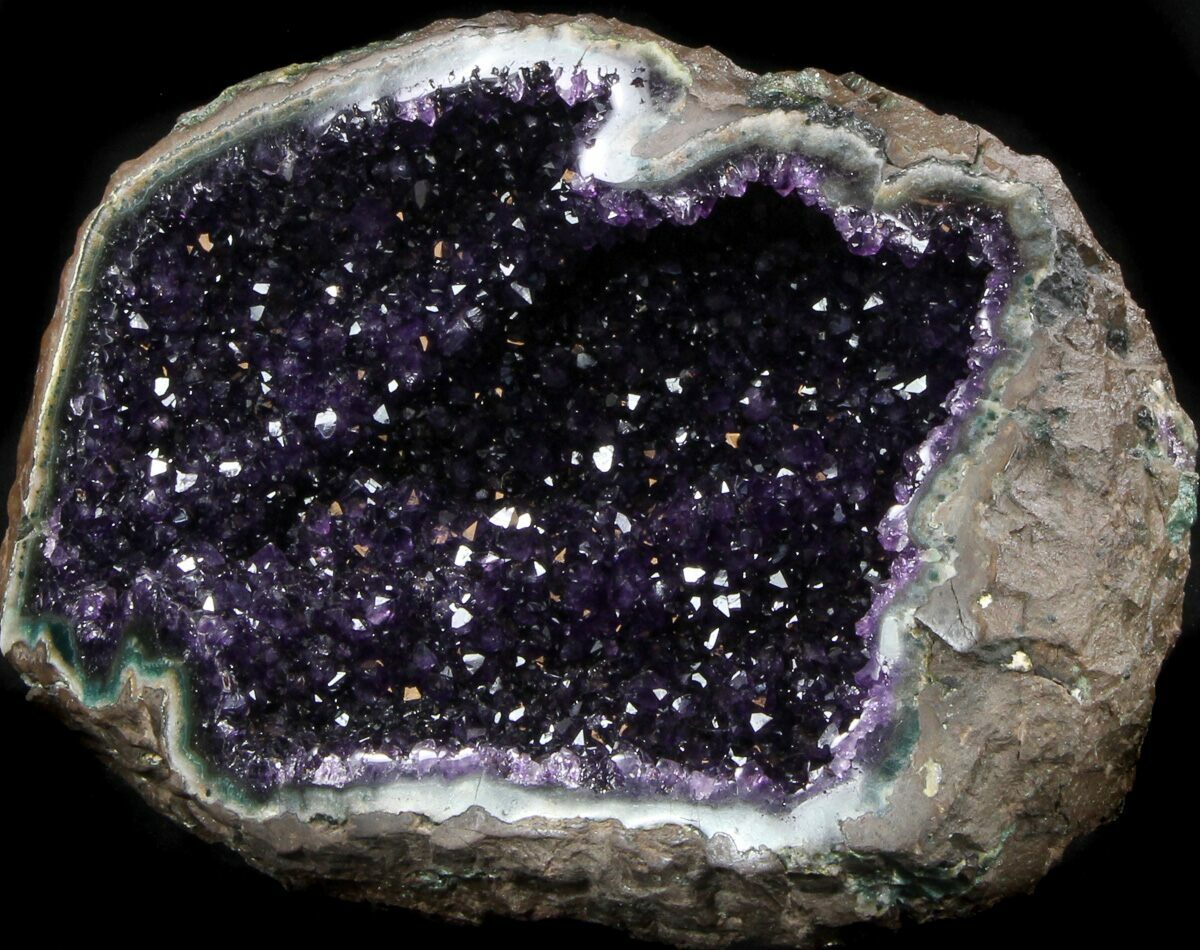 8.8" Dark Amethyst Crystal Geode Top Quality For Sale (36907