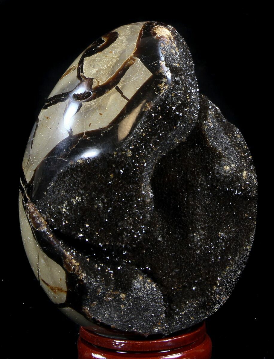 4.8" Septarian "Dragon Egg" Geode Crystal Filled For Sale (37444