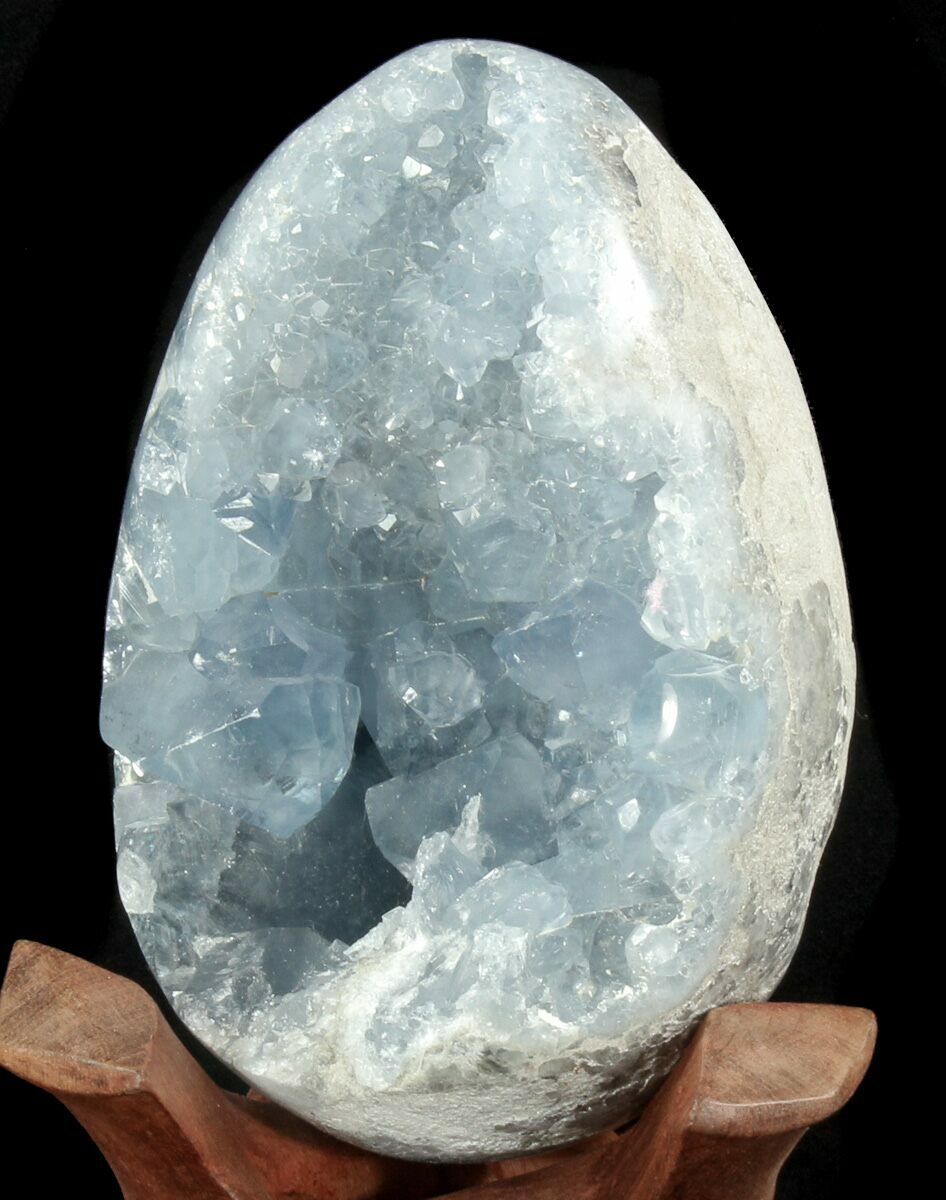6.2" Crystal Filled Celestite "Egg" Geode For Sale (41717)